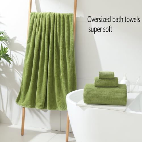 YTYC 39x78 Bath Sheets Set,Towels for Bathroom,Sage Green,6-Pieces