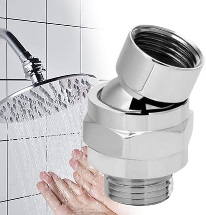 Shower Head Swivel Adapter, Adjustable Pivot Ball To Adjust Showerhead Angle, Universal All Metal Shower Arm Extension Connector, Showering Components(COLOR:silver)