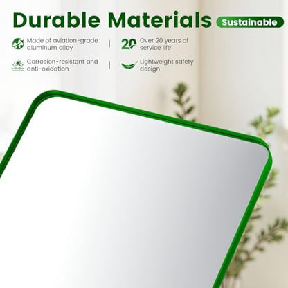 24" x 28" Green Bathroom Mirrors for Over Sink,Aluminum Frame