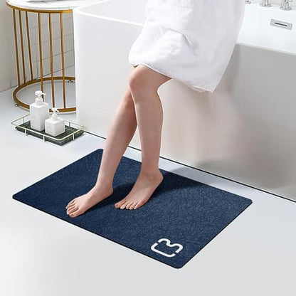 Diatomaceous Earth Bath Mat Stone Bath Mats for Bathroom,15.7"x23.6",Navy