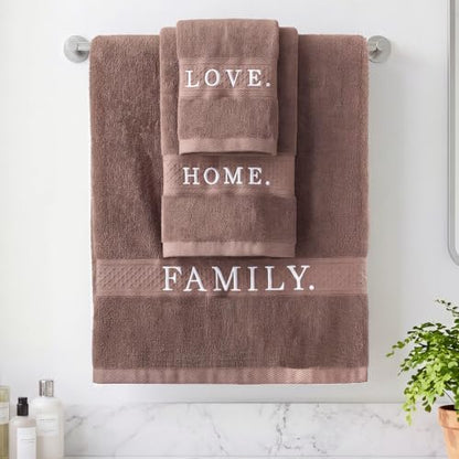 Hahafelt Decorative Bathroom Towel Set, Coffee Brown