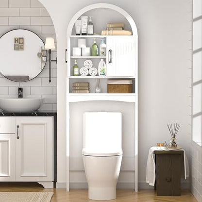 Spurgehom Arch Over The Toilet Storage Cabinet,Bathroom Organizer, White