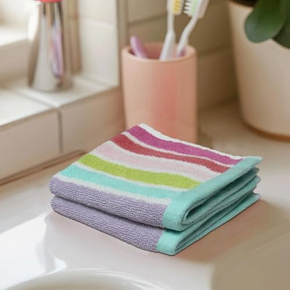 ORIGINAL KIDS Wash Cloth - 100% Cotton Set of 12 Washcloths - Pink Multi