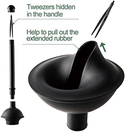 Eyliden Toilet Plunger and Brush Set, 2-in-1 Compact Holder, Black
