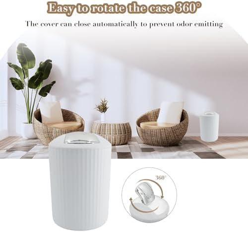 White Bathroom Accessories Set, 10Pcs Bathroom Accessory Sets Complete with Trash Can, Shower Curtain, Vanity Tray, Soap Dispenser, Soap Dish, Toothbrush Holder&Cup, Toilet Brush&Holder, Qtip Holder