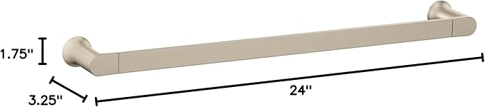 Moen Genta LX Modern Single Kitchen or Bathroom Towel Bar, 24-Inch, Brushed Nickel, BH3824BN