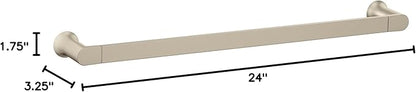 Moen Genta LX Modern Single Kitchen or Bathroom Towel Bar, 24-Inch, Brushed Nickel, BH3824BN