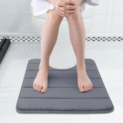 Buganda Memory Foam U-Shaped Toilet Rugs 20 x 20, Absorbent Bathroom mat