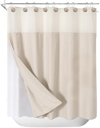 Sunlit Boho Knots Double Shower Curtain Hooks, Home Decorative Shower Curtain Rings for Bathroom, Seaside Nautical Shower Curtain Hangers Bathroom Accessories, Set of 12