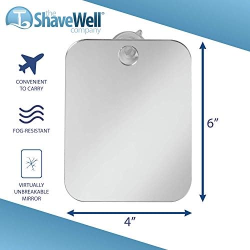 Shave Well Travel Anti-Fog Shaving Mirror with Reusable Suction