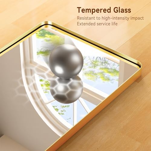 24X30Inch Gold Bathroom Mirrors for Over Sink,Aluminum Frame