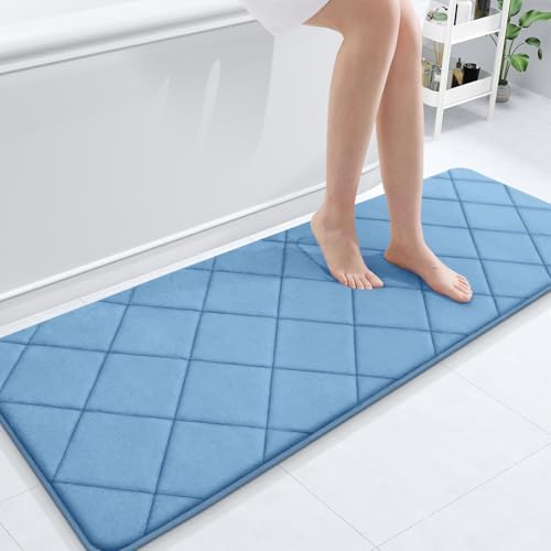 OLANLY Memory Foam Bath Mat 59x20, Ultra Soft and Absorbent Bathroom Rugs