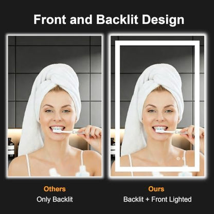 36x24 LED Bathroom Mirror with Lights, Lighted Vanity Mirror for Wall