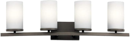 Kichler Crosby 31" 4 Light Vanity Light Satin Etched Cased Opal Olde Bronze®