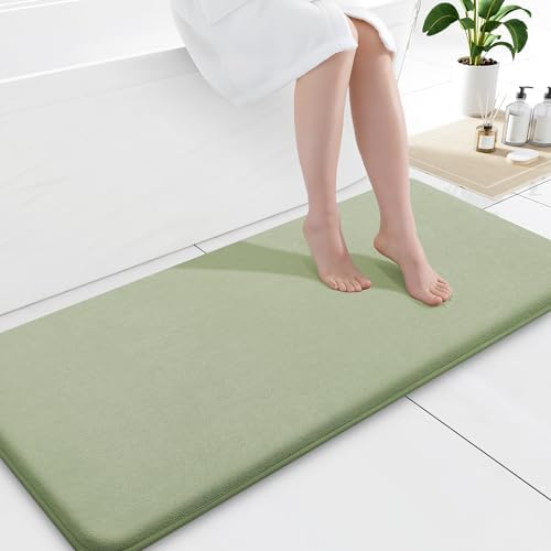 Smiry Memory Foam Bath Mat 47x17, Extra Soft and Absorbent Bathroom Rugs