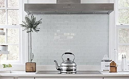 Art3d 4 Sq Ft Glass Backsplash Tiles, 32-Piece Glass Peel and Stick for Kitchen or Bathroom, 3" x 6" Subway White Backsplash Tiles