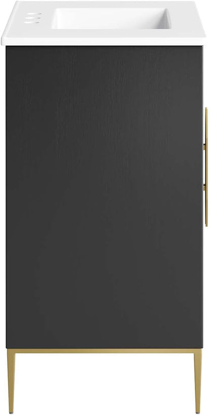 Modway Awaken Bathroom Vanity Cabinet, 30", White Black