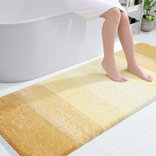 OLANLY Bathroom Runner Rug 59x24, Extra Soft Absorbent Microfiber Bath Rugs