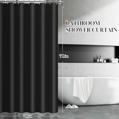Bathroom Sets with Shower Curtain and Rugs, 22 Pcs Black Bathroom Accessories with Trash Can, Waterproof Shower Curtain, Bathroom Rugs Super Absorbent, Modern Bathroom Sets Complete Decor
