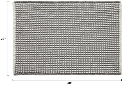 TYUU Waffle Bath Mat, Boho Bathroom Rugs Non Slip, 30x20 Grey & White