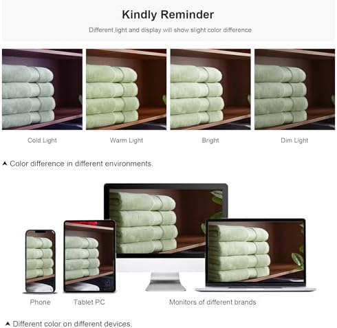 COZYART Luxury Bath Towels 4 PCS, 27x54 650 GSM Turkish Cotton, Sage Green