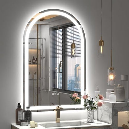 20x30 Inch Arched LED Bathroom Mirror