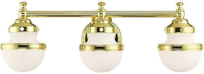Livex Lighting 3 Light Polished Brass Bath Vanity,5713-02
