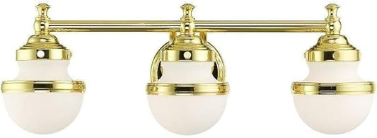 Livex Lighting 3 Light Polished Brass Bath Vanity,5713-02
