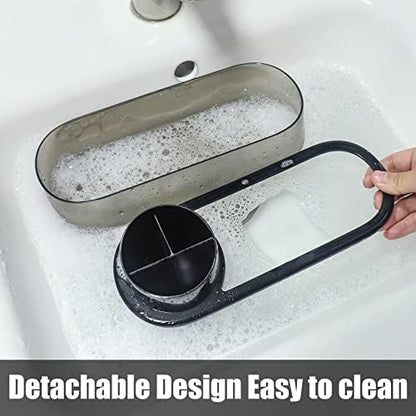 Ayswupt Black Toothbrush Holder for Bathroom,Detactable Bathroom Tray for Men,Electric Tooth Brushing Holder,Bathroom Countertop Organizer,Tooth Brush Toothpaste Caddy Storage,Vanity Sink Accessories