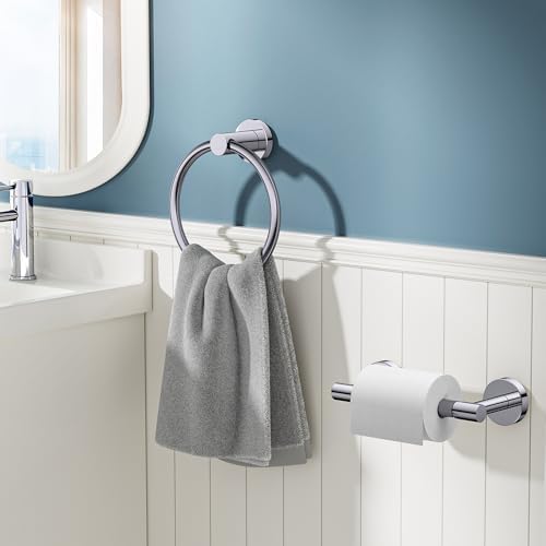 FORIOUS Toilet Paper Holder and Towel Ring Set, Bathroom Accessories Set