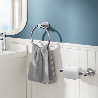 FORIOUS Toilet Paper Holder and Towel Ring Set, Bathroom Accessories Set