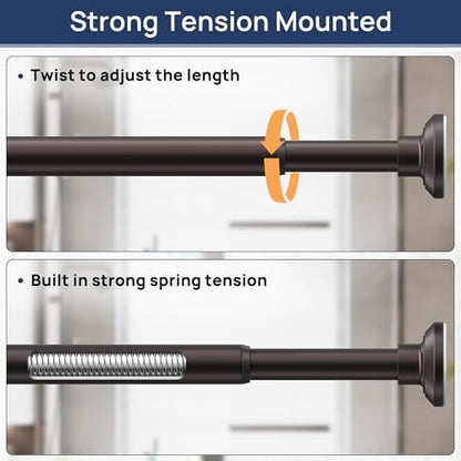 ENJOYBASICS 1" Bronze Shower Curtain Rod, 30-88" Adjustable, Secure Tension