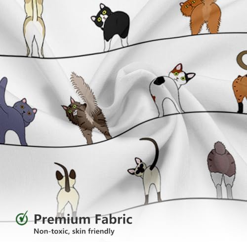 MEHOFOND Funny Cute Cats Shower Curtain Pets Paw for Cat Bath Curtain
