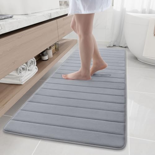 Buganda Memory Foam Bath Mat 70 x 24, Ultra Soft Absorbent Bathroom Rugs