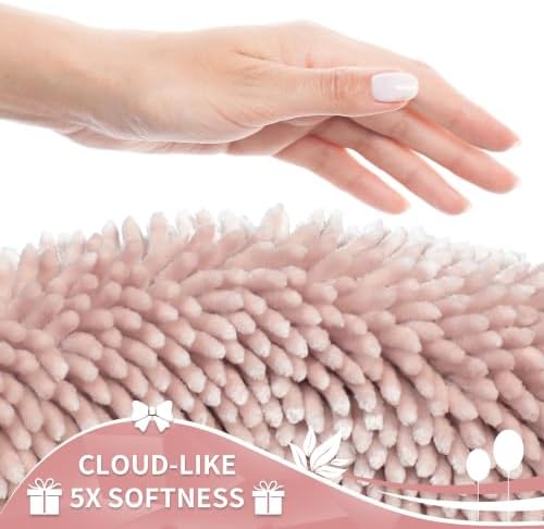 Yimobra Long Bathroom Rugs Runner 60x24 Inch, Extra Thick Soft Absorbent Chenille Bath Mat, Non Slip Machine Washable, Quick Dry Bath Rugs for Bathroom Floor, Tub and Shower, Pink