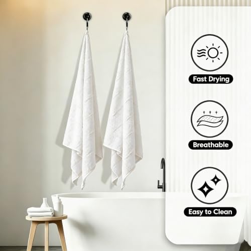 2-Pack Microfiber Bath Towels (27x54 Inches) - Ultra Soft & Quick Dry, 3X Absorbency, Lightweight for Gym, Yoga, Travel & Spa - Perfect for Home, Fitness & Post-Workout