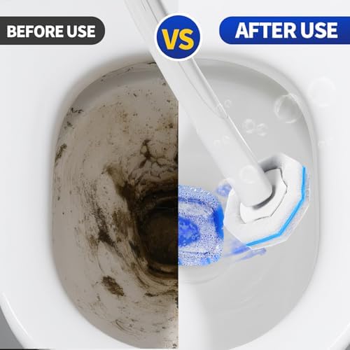 Toilet Bowl Cleaner Wand Refills Compatible with CLOROX, 20 Count Disposable Toilet Brush Refills, Replacement Heads for Toilet Cleaning System, Blue