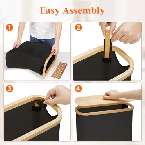 Lifewit Toilet Paper Storage Holder, Extra Large Stand Basket, 30L, Black