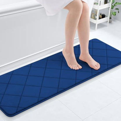 OLANLY Memory Foam Bath Mat 47x17, Ultra Soft and Absorbent Bathroom Rugs