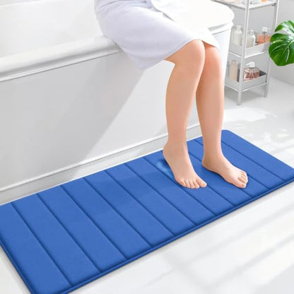 OLANLY Memory Foam Long Bathroom Rugs Runner 47x17, Super Soft Absorbent