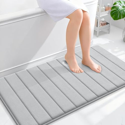 OLANLY Memory Foam Long Bathroom Rugs Runner 44x24, Super Soft Absorbent