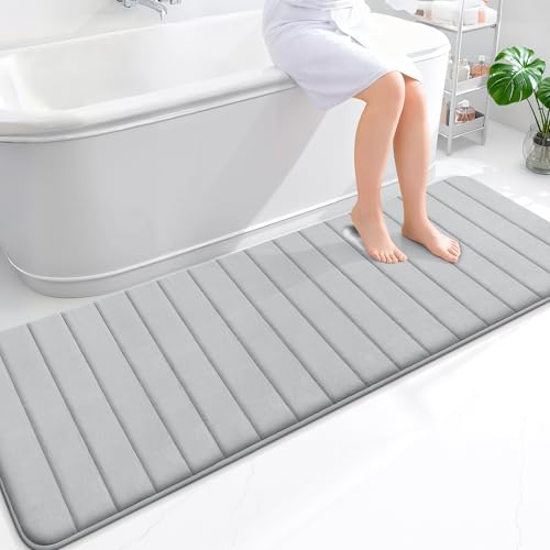 OLANLY Memory Foam Long Bathroom Rugs Runner 70x24, Super Soft Absorbent