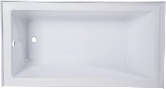 Kingston Brass Aqua Eden VTAP543022L 54-Inch Acrylic Alcove Tub with Left Hand Drain, White