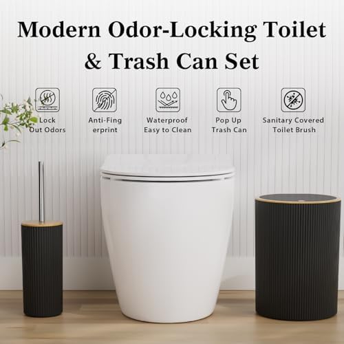 Bathroom Accessories Set Complete, Black Shower Curtain Set, 25PCS