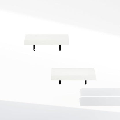 Furinno Tanna Floating Shelves for Wall Set of 2, 15-Inch Bathroom Wall Shelf, Wall Mounted Shelf, for Bathroom Organizers and Storage, Living Room, White Texture