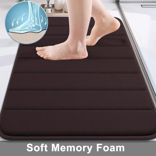 Buganda Memory Foam Bath Mat 44 x 24, Ultra Soft Absorbent Bathroom Rugs