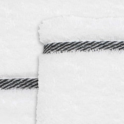 Nicole Miller - Towels, 4pc Soft & Absorbent Towel Set, Dorm Room Essentials (Syndey Collection, White/Black)