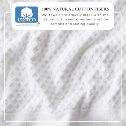 Great Bay Home Hand Towels - 100% Cotton 6 Pack 26x16 Hand Towel Set - Absorbent, Durable, Quick-Dry Towels for Bathroom (Optic White)