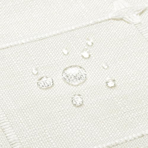 MitoVilla No Hooks Needed Boho Farmhouse Shower Curtain with Snap-in Liner, Cotton Linen Fabric Shower Curtains with Tassels for Rustic Neutral Bathroom Decor, Ivory, 72 x 74