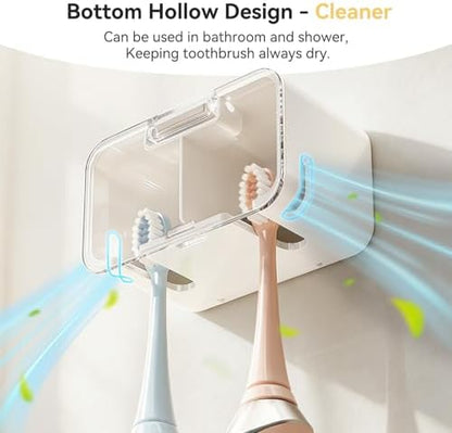 MOPMS Toothbrush Holders for Bathrooms with 2 Slot Independent Compartment